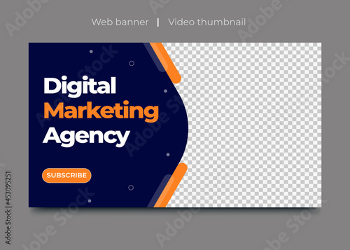 video thumbnail design for all videos. web banner and video cover template for social media. live workshop promotion banner.