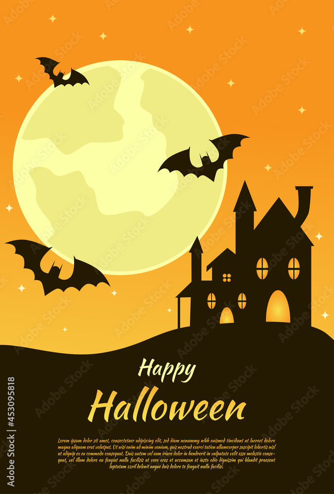 orange halloween day greeting background used for poster template.