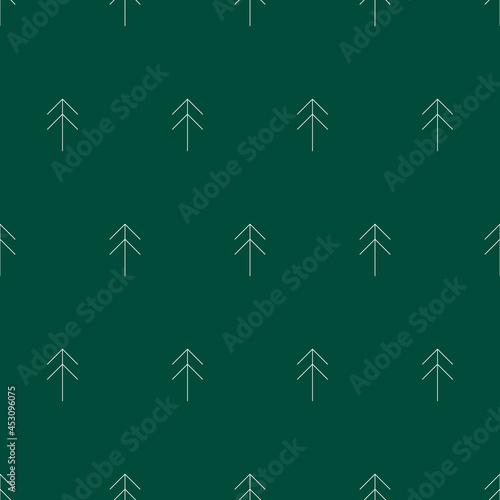 Seamless scandinavian geometric pattern with spruce. Bright ornament for fabric  textile  cover  background. Vector graphics