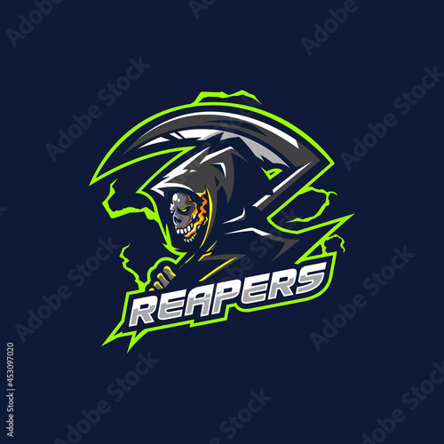 Reaper mascot logo design vector with modern illustration concept style. Reaper illustration for sport and esport team.