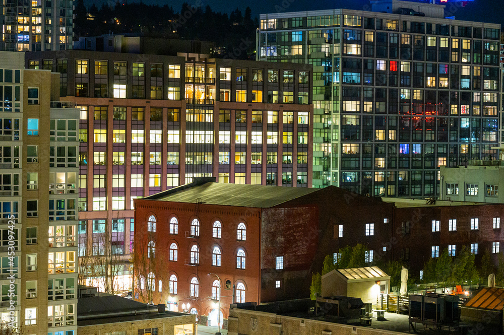 Portland Oregon Buildings Lit Up At Night Portland Oregon Buildings Lit Up At Night