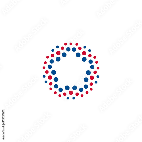 Round star dotted logo concept dot abstract star icon. Cosmetic logo template for hygiene bathroom gel, shampoo, lotion, conditioner, gel. Vector illustration