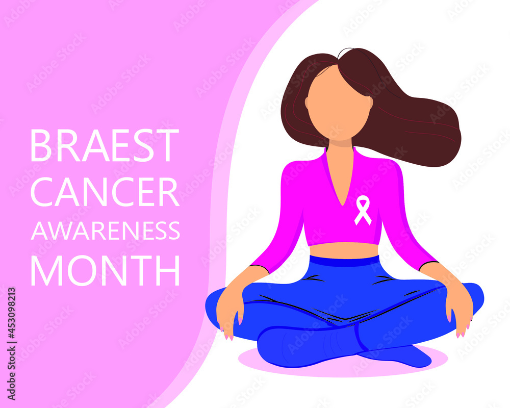 Beautiful vector concept flat design on women of the world against breast cancer Beautiful vector concept flat design on women of the world against breast cancer