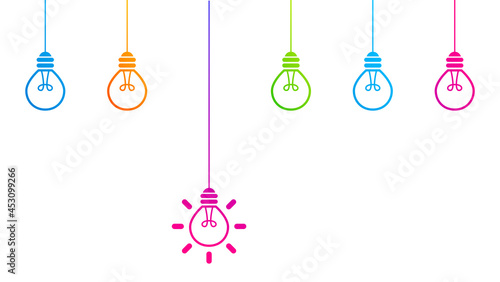 lampadina, idea, colori, creatività, idee	 photo