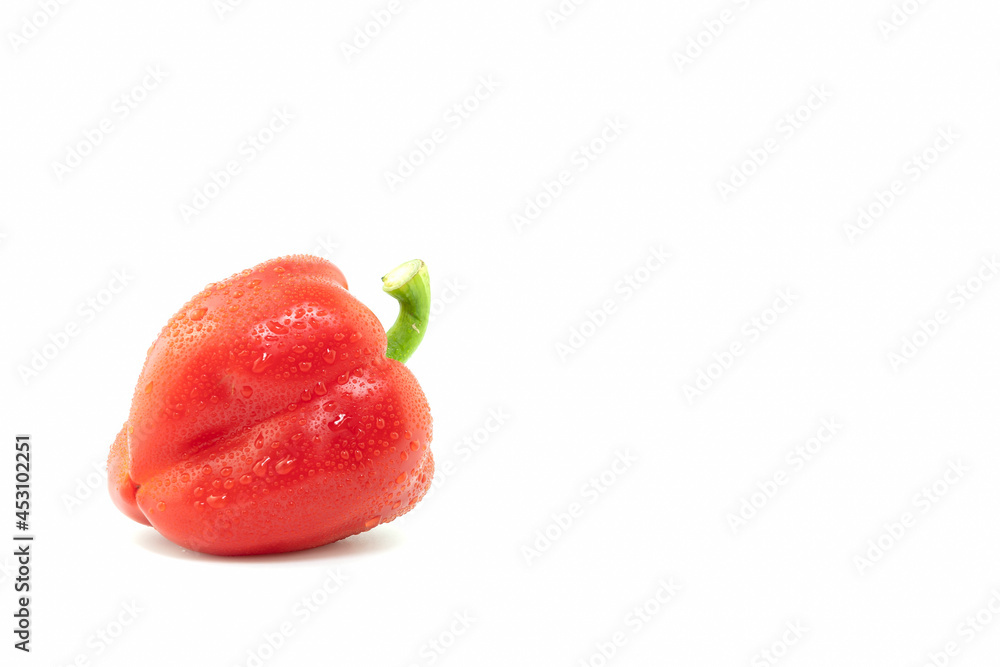 bell pepper with vitamins for food separately on white bell pepper with vitamins for food separately on white
