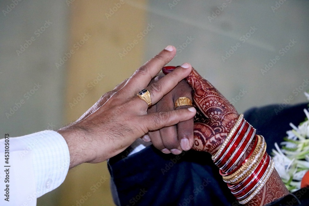 Indian bride & Groom exchange Engagement ring
