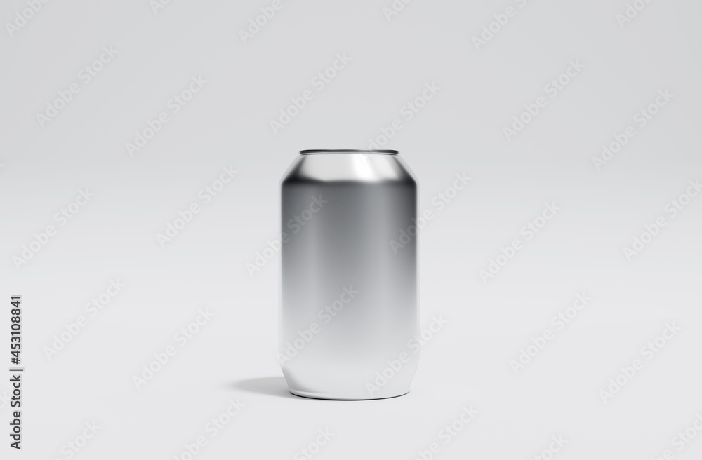 Aluminum can for beer or soda water. Mock-up for branding and label. 3D render Aluminum can for beer or soda water. Mock-up for branding and label. 3D render