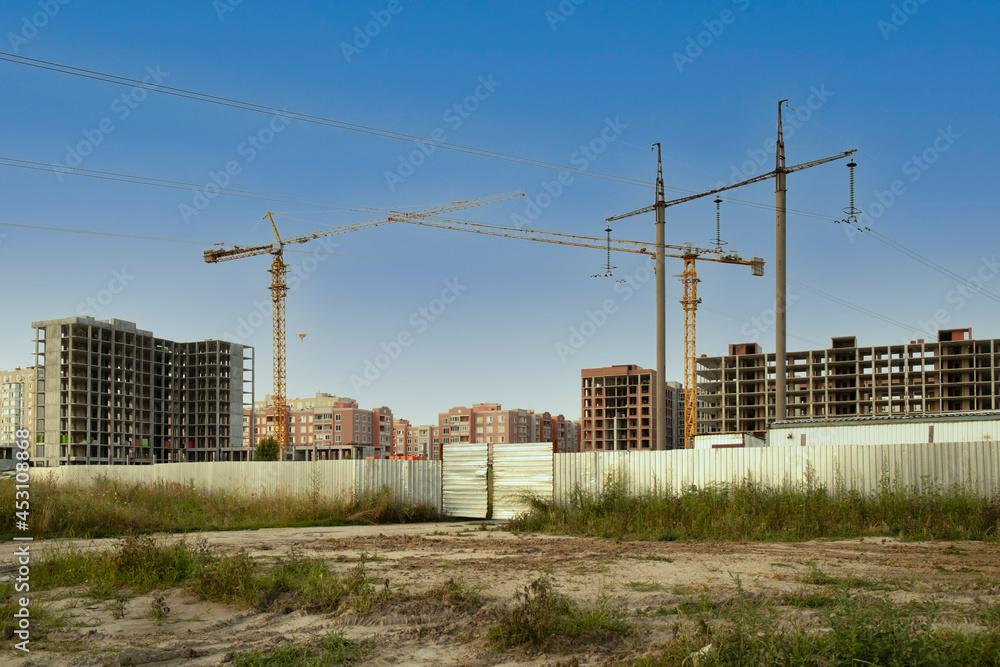 Construction site of a new residential houses