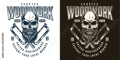 Woodworker vintage monochrome label