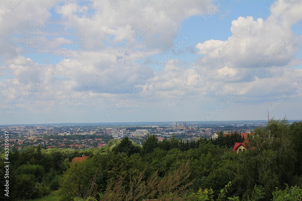 view of the city from green areas, city panorama, city in Podkarpacie, Podkarpackie, Rzeszów, city in Poland view of the city from green areas, city panorama, city in Podkarpacie, Podkarpackie, Rzeszów, city in Poland