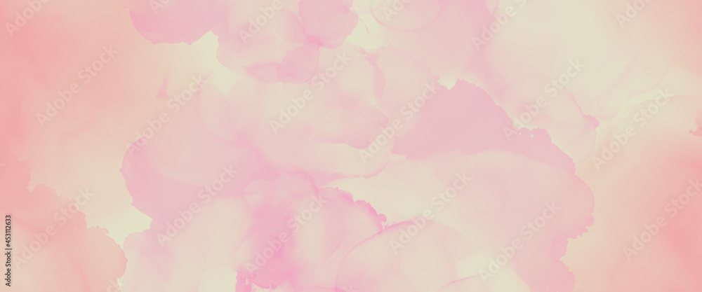 Light and soft pastel watercolor background with clouds texture. Abstract painted smoke or haze in blotches design