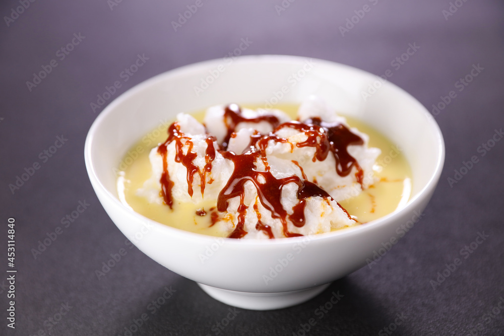 floating island with cream and caramel floating island with cream and caramel