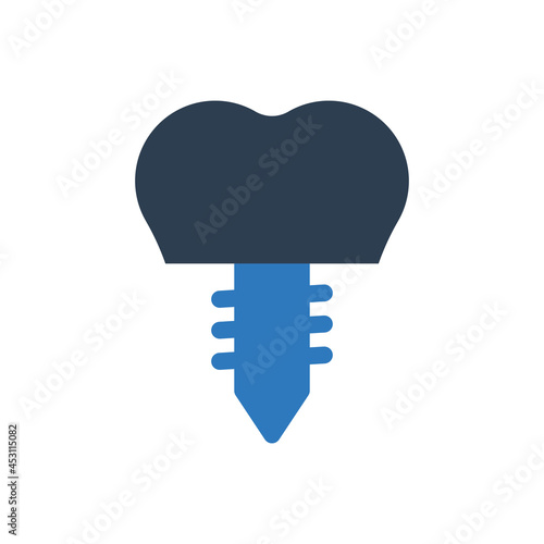 Tooth Implant Icon - Teeth Implanting Icon