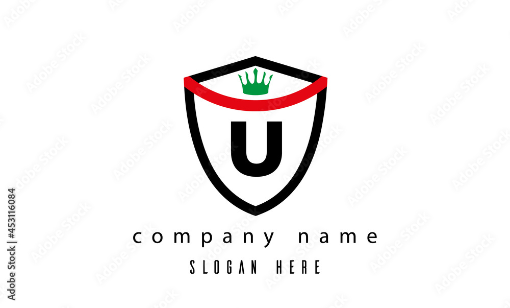 U king shield single latter logo U king shield single latter logo