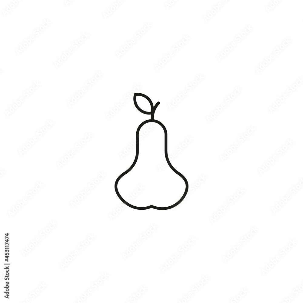 Pear outline icon vector. Simple isolated line sign. Pear outline icon vector. Simple isolated line sign.