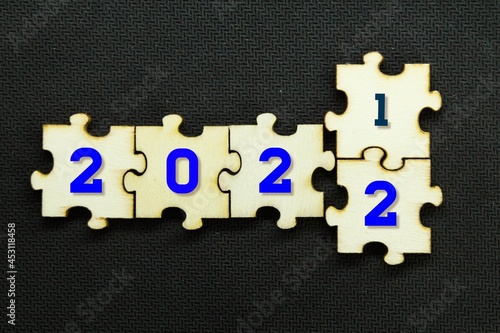 wooden jigsaw puzzles with numbers 2021 to 2022