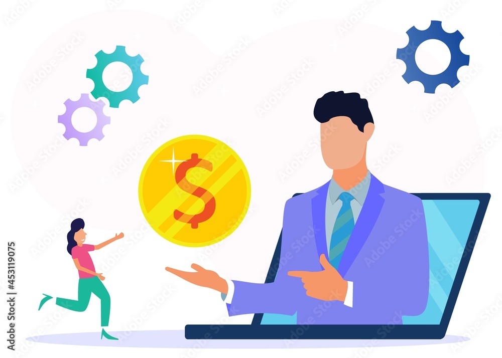 Illustration vector graphic cartoon character of business online Illustration vector graphic cartoon character of business online