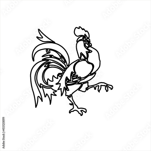 Vector design sketch of a rooster