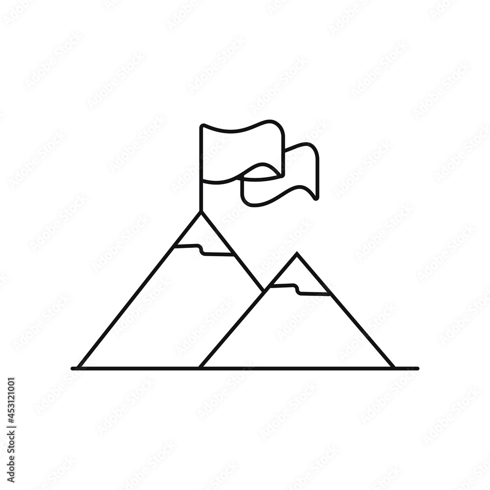 Icon flag on mountain Icon flag on mountain