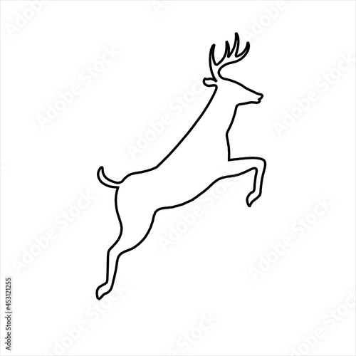 Vector design sketch of a jumping deer