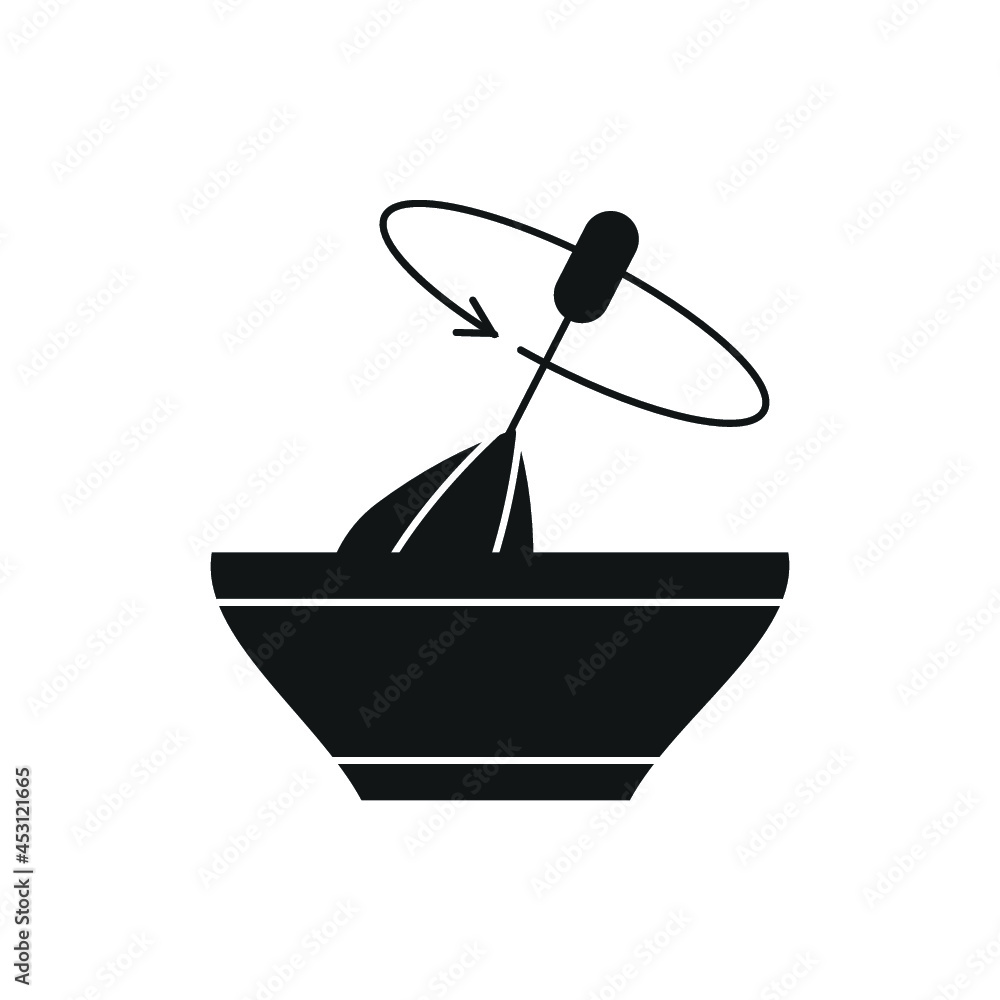 Stir cooking ingredient black glyph icon Stir cooking ingredient black glyph icon