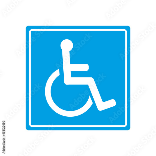 Wheelchair symbol on white background. Disability sign, illustration