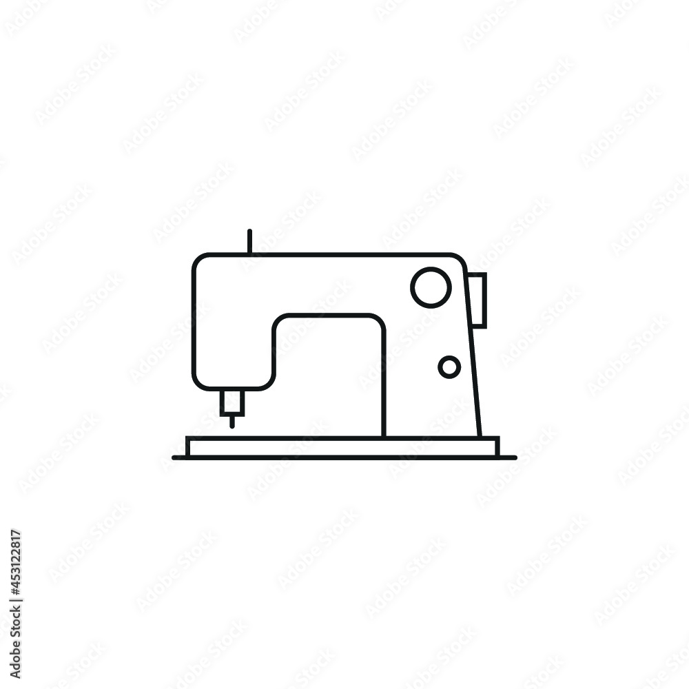 Electric sewing machine line icon. linear style sign for mobile concept and web design.