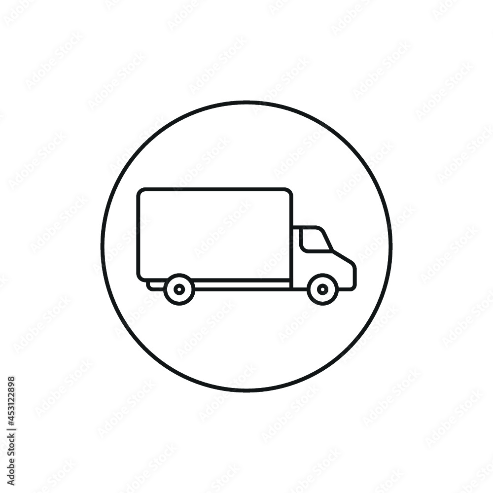 Delivery truck icon editable thin line Delivery truck icon editable thin line
