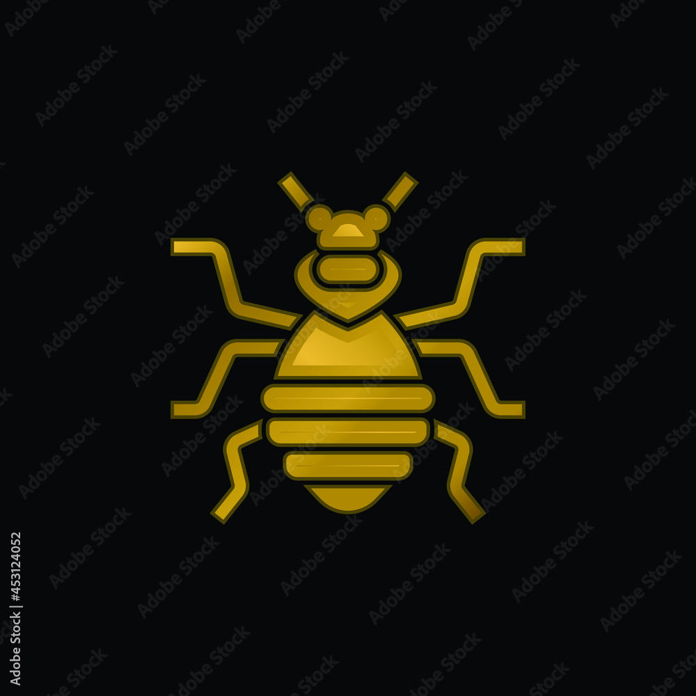 Bedbug gold plated metalic icon or logo vector Bedbug gold plated metalic icon or logo vector