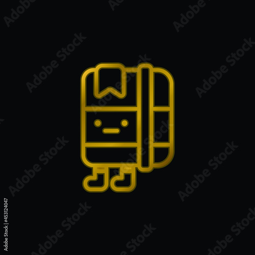 Agenda gold plated metalic icon or logo vector
