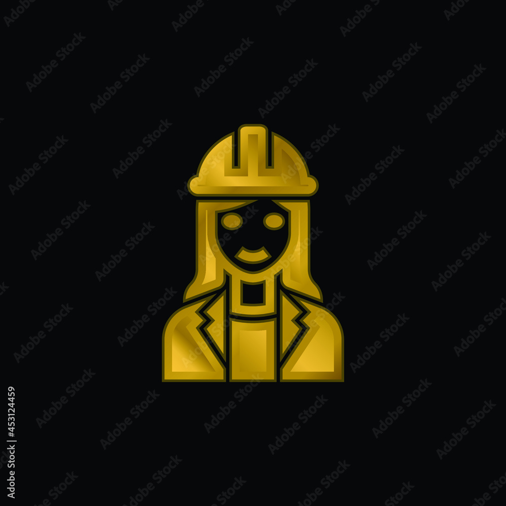 Architect gold plated metalic icon or logo vector Architect gold plated metalic icon or logo vector
