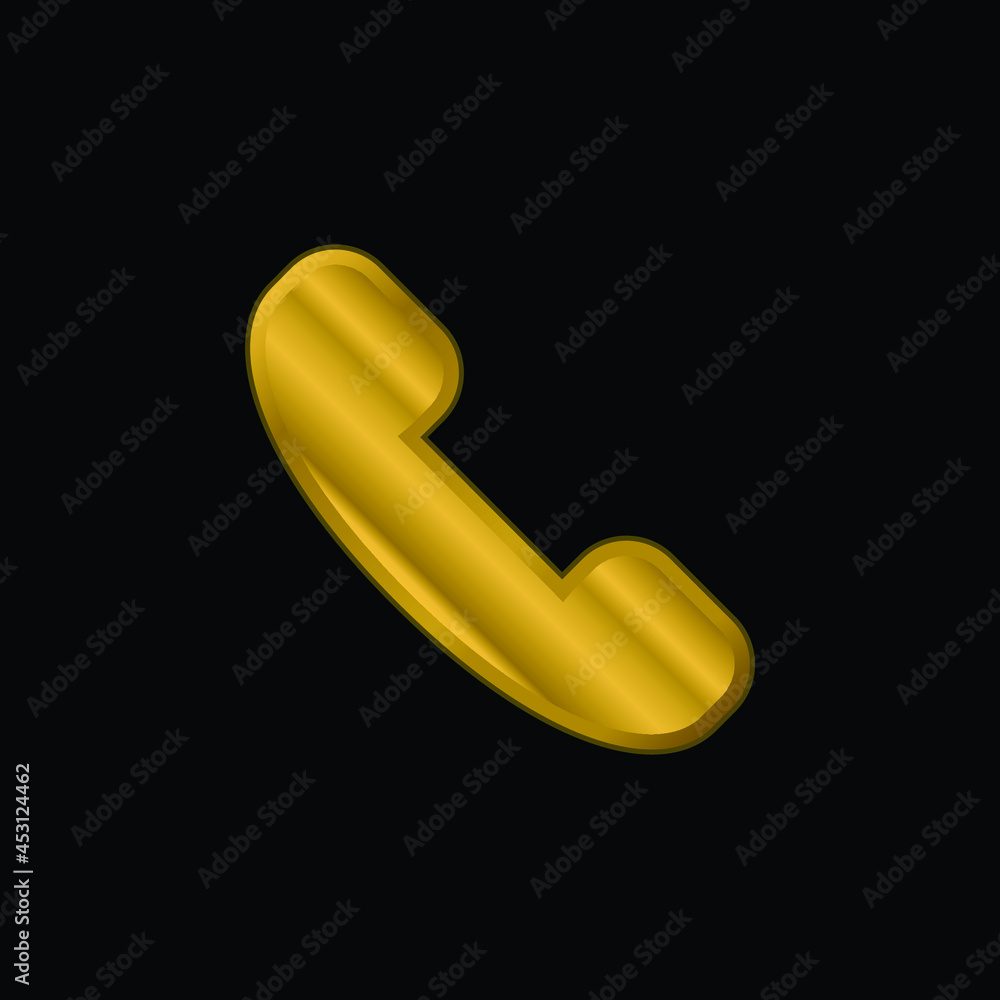Answer Call gold plated metalic icon or logo vector Answer Call gold plated metalic icon or logo vector