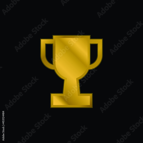 Award gold plated metalic icon or logo vector
