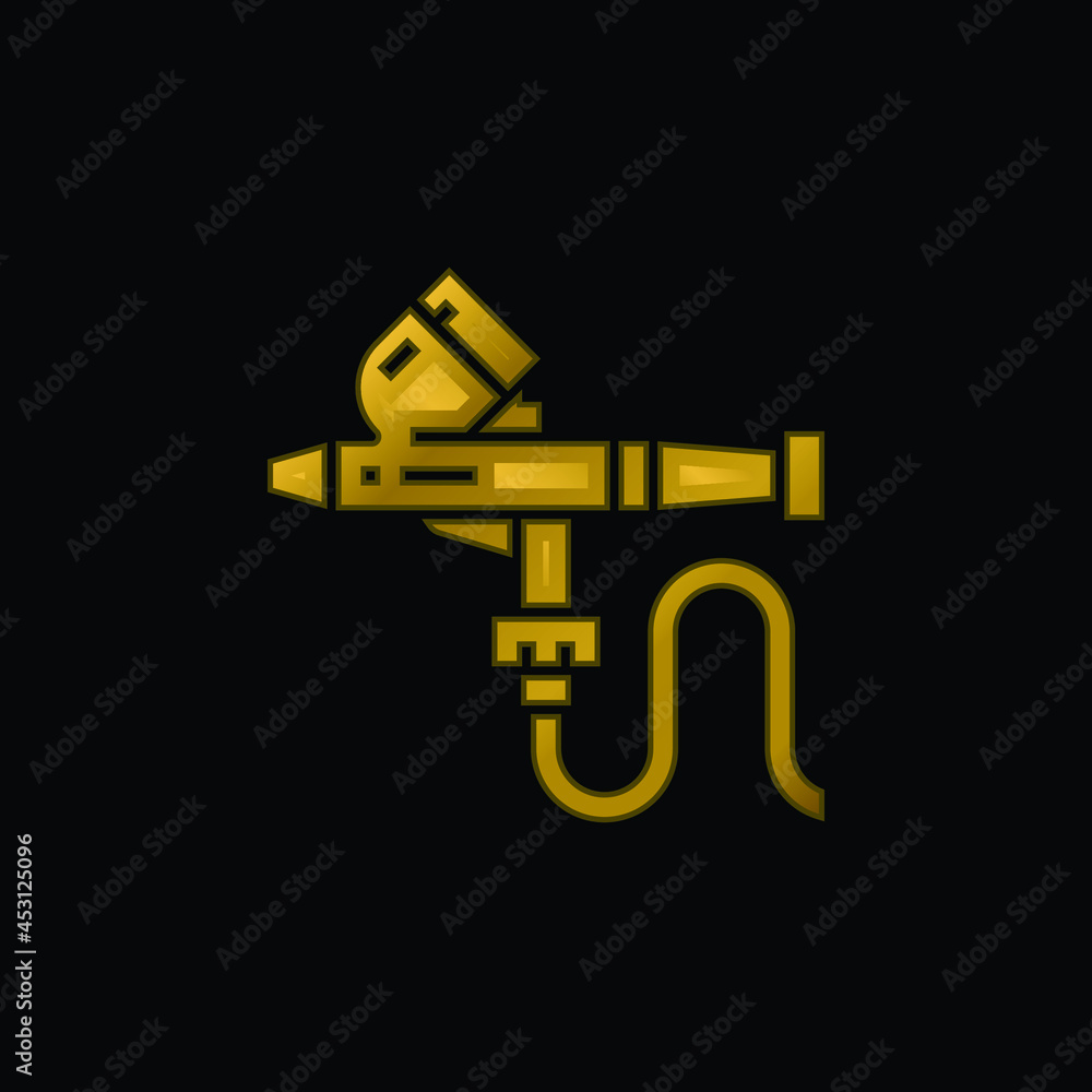 Airbrush gold plated metalic icon or logo vector Airbrush gold plated metalic icon or logo vector