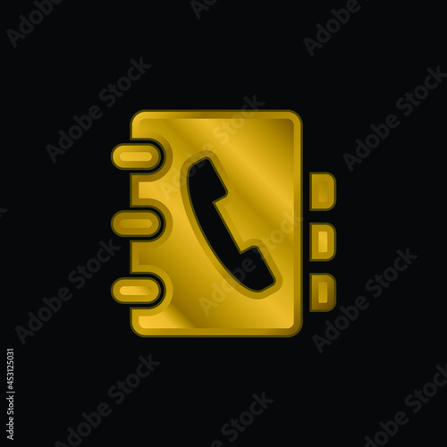Agenda gold plated metalic icon or logo vector