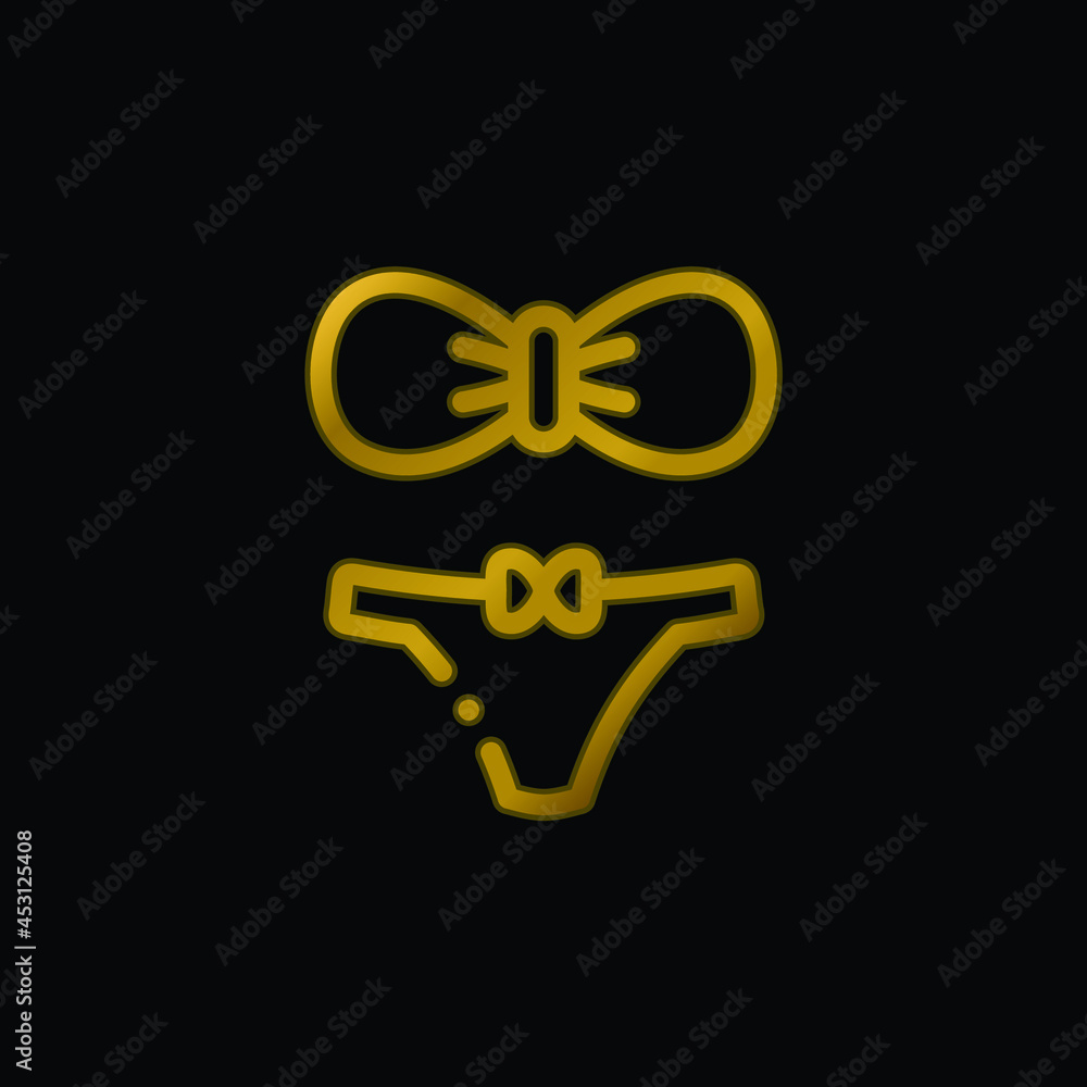 Fototapeta premium Bikini gold plated metalic icon or logo vector