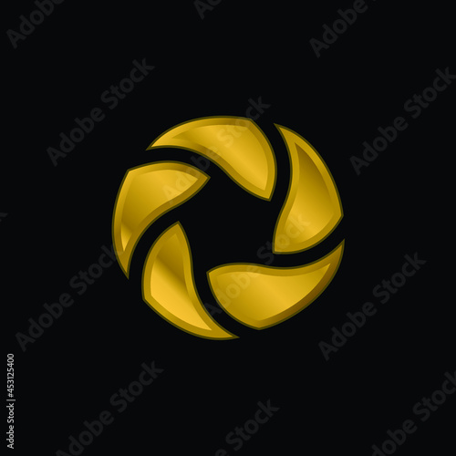 Bread Bagels gold plated metalic icon or logo vector