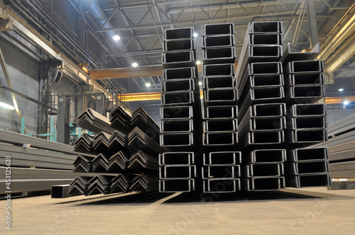 Warehousing in the shop of the factory stock of a corner, channel.