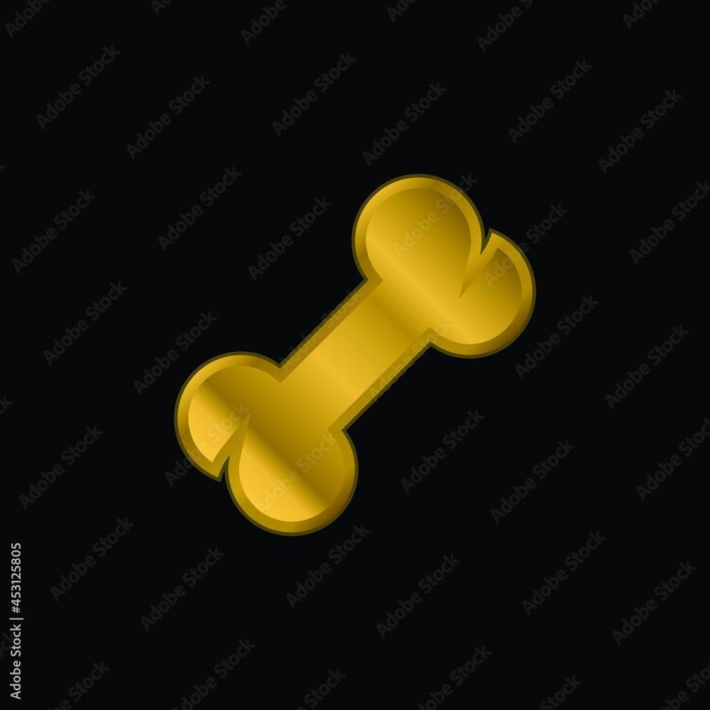 Bone gold plated metalic icon or logo vector Bone gold plated metalic icon or logo vector