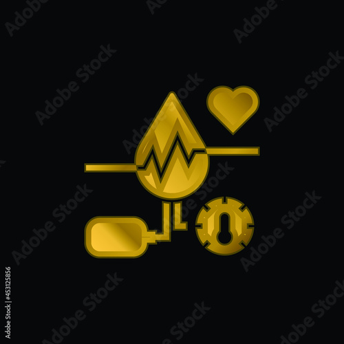 Blood gold plated metalic icon or logo vector
