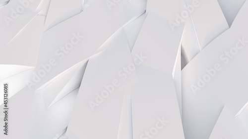 Abstract white background geometric pattern of design 3d render