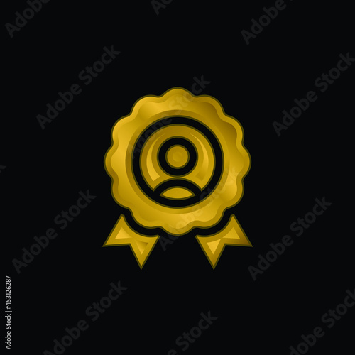 Best Employee gold plated metalic icon or logo vector