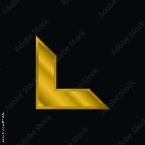 Abstract gold plated metalic icon or logo vector