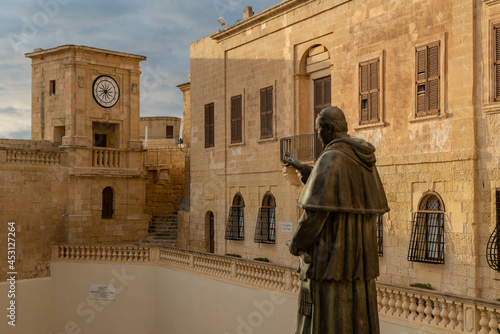 Malta, Gozo Island, Statue in old town photo