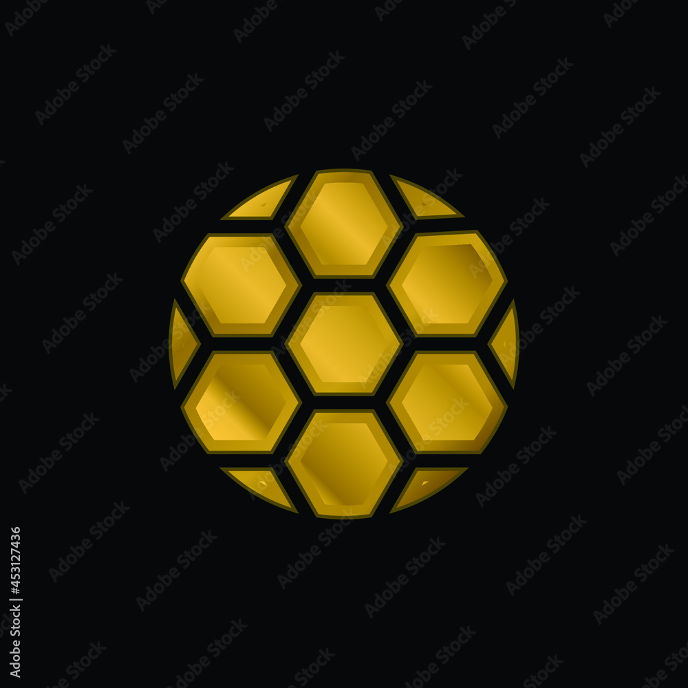 Ball gold plated metalic icon or logo vector