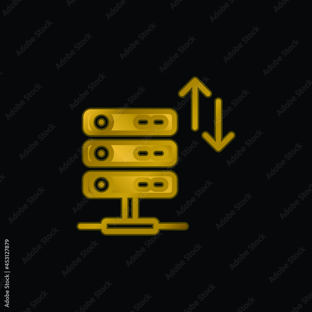 Bandwidth gold plated metalic icon or logo vector Bandwidth gold plated metalic icon or logo vector
