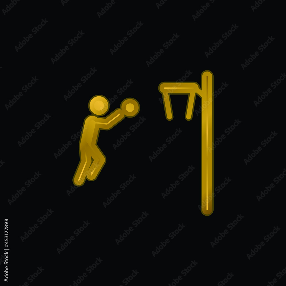 Basketball gold plated metalic icon or logo vector Basketball gold plated metalic icon or logo vector