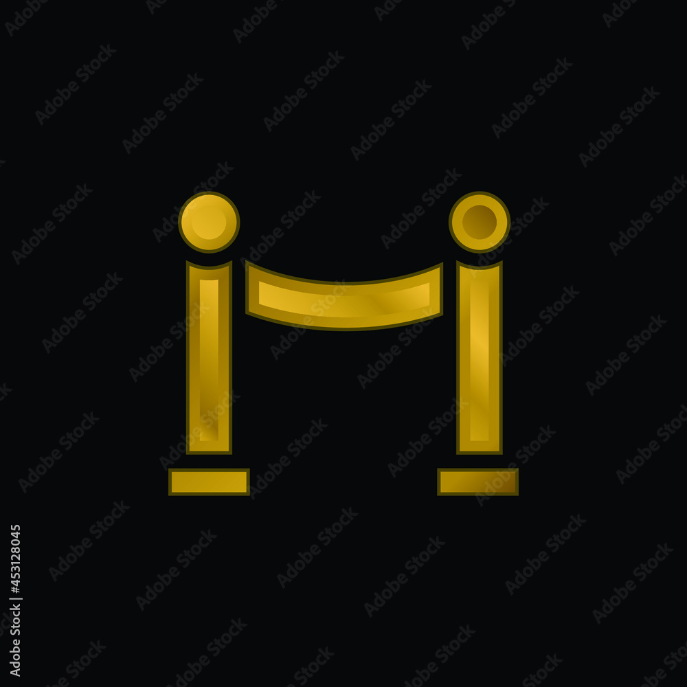 Barrier gold plated metalic icon or logo vector Barrier gold plated metalic icon or logo vector