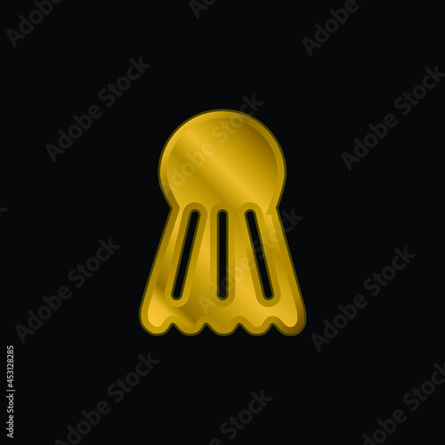 Badminton Ball gold plated metalic icon or logo vector