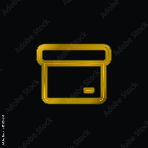 Archive Outlined Box gold plated metalic icon or logo vector